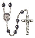 Virgen del Fatima 8mm Hematite Rosary R6003S-8205SP