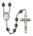 St. John Baptist de la Salle 8mm Hematite Rosary R6003S-8262