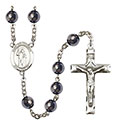 St. Columbkille 8mm Hematite Rosary R6003S-8399
