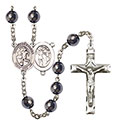 St. Sebastian/Soccer-Women 8mm Hematite Rosary R6003S-8617