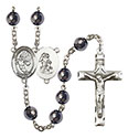 Guardian Angel/Basketball 8mm Hematite Rosary R6003S-8702