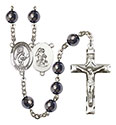 Guardian Angel/Tennis 8mm Hematite Rosary R6003S-8705