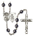 Guardian Angel/Swimming 8mm Hematite Rosary R6003S-8711