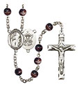 St. Brendan the Navigator/Navy 7mm Brown Rosary R6004S-8018S6