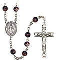 Virgen Milagrosa 7mm Brown Rosary R6004S-8078SP
