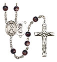 St. Christopher/Football 7mm Brown Rosary R6004S-8151