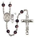 St. Christopher/Wrestling 7mm Brown Rosary R6004S-8159