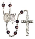 St. Sebastian/Wrestling 7mm Brown Rosary R6004S-8171
