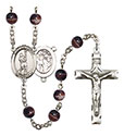 St. Sebastian/Lacrosse 7mm Brown Rosary R6004S-8174