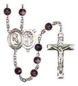 St. Sebastian/Rugby 7mm Brown Rosary R6004S-8187