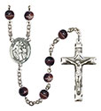 Guardian Angel w/Children 7mm Brown Rosary R6004S-8439