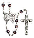 St. Sebastian/Soccer 7mm Brown Rosary R6004S-8603