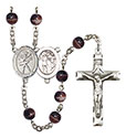 St. Sebastian/Dance 7mm Brown Rosary R6004S-8612