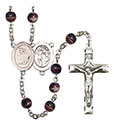 St. Sebastian/Gymnastics 7mm Brown Rosary R6004S-8613
