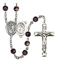 St. Sebastian/Karate 7mm Brown Rosary R6004S-8615