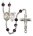 St. Sebastian/Lacrosse 7mm Brown Rosary R6004S-8616