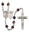 St. Sebastian/Soccer-Women 7mm Brown Rosary R6004S-8617