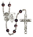 Guardian Angel/Swimming 7mm Brown Rosary R6004S-8711