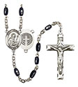 St. Benedict 8x5mm Black Onyx Rosary R6005S-8008