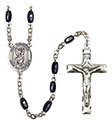 San Cristobal 8x5mm Black Onyx Rosary R6005S-8022SP