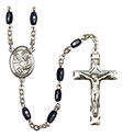 St. Mark the Evangelist 8x5mm Black Onyx Rosary R6005S-8070