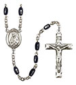 St. Martha 8x5mm Black Onyx Rosary R6005S-8075