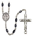 Virgen Milagrosa 8x5mm Black Onyx Rosary R6005S-8078SP