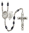 Scapular 8x5mm Black Onyx Rosary R6005S-8098