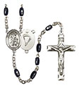 Guardian Angel/Paratrooper 8x5mm Black Onyx Rosary R6005S-8118S7