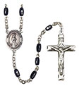 Virgen del Fatima 8x5mm Black Onyx Rosary R6005S-8205SP