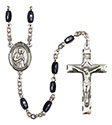 St. Isaac Jogues 8x5mm Black Onyx Rosary R6005S-8212