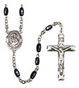 Virgen del Carmen 8x5mm Black Onyx Rosary R6005S-8243SP