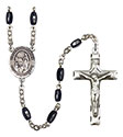 Virgen del Lourdes 8x5mm Black Onyx Rosary R6005S-8288SP