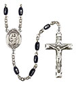 St. Dismas 8x5mm Black Onyx Rosary R6005S-8418