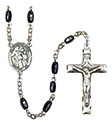 Guardian Angel w/Children 8x5mm Black Onyx Rosary R6005S-8439