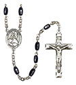 Guardian Angel Protector 8x5mm Black Onyx Rosary R6005S-8440