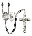 Guardian Angel/Basketball 8x5mm Black Onyx Rosary R6005S-8702