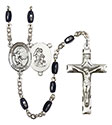 Guardian Angel/Soccer 8x5mm Black Onyx Rosary R6005S-8703