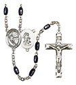 Guardian Angel/Hockey 8x5mm Black Onyx Rosary R6005S-8704
