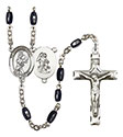 Guardian Angel/Softball 8x5mm Black Onyx Rosary R6005S-8707