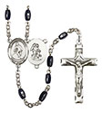 Guardian Angel/Wrestling 8x5mm Black Onyx Rosary R6005S-8708