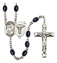 St. Camillus of Lellis/Nurse 8x6mm Black Onyx Rosary R6006S-8019S9