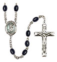 St. Christopher 8x6mm Black Onyx Rosary R6006S-8022E