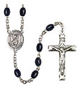 San Cristobal 8x6mm Black Onyx Rosary R6006S-8022SP