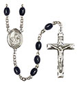 St. Dymphna 8x6mm Black Onyx Rosary R6006S-8032