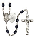 St. George/Army 8x6mm Black Onyx Rosary R6006S-8040S2