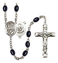 St. George/Marines 8x6mm Black Onyx Rosary R6006S-8040S4