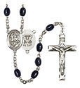 St. George/Navy 8x6mm Black Onyx Rosary R6006S-8040S6