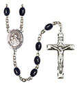 San Jose 8x6mm Black Onyx Rosary R6006S-8058SP