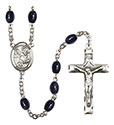 St. Mark the Evangelist 8x6mm Black Onyx Rosary R6006S-8070